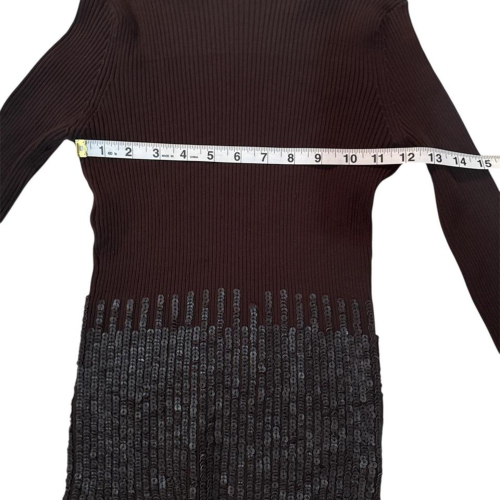Cache Leather Sequin Turtleneck - image 3